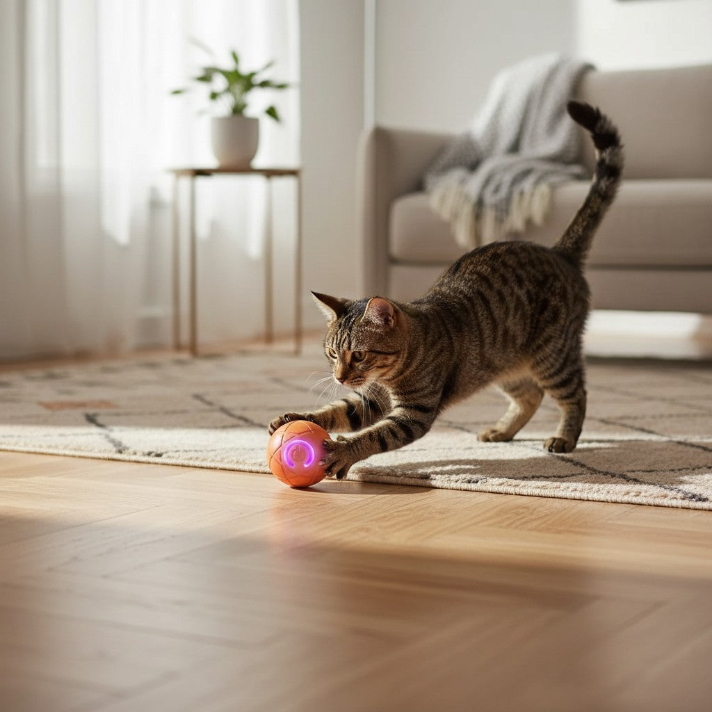 Smart Interaktiv Husdjursboll – USB-laddningsbar (Hund & Katt)
