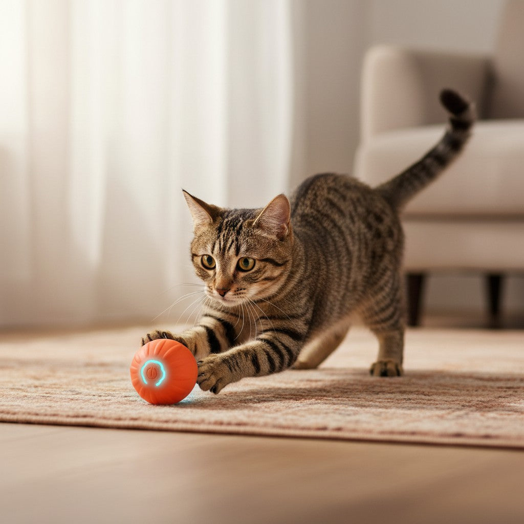 Smart Interaktiv Husdjursboll – USB-laddningsbar (Hund & Katt)